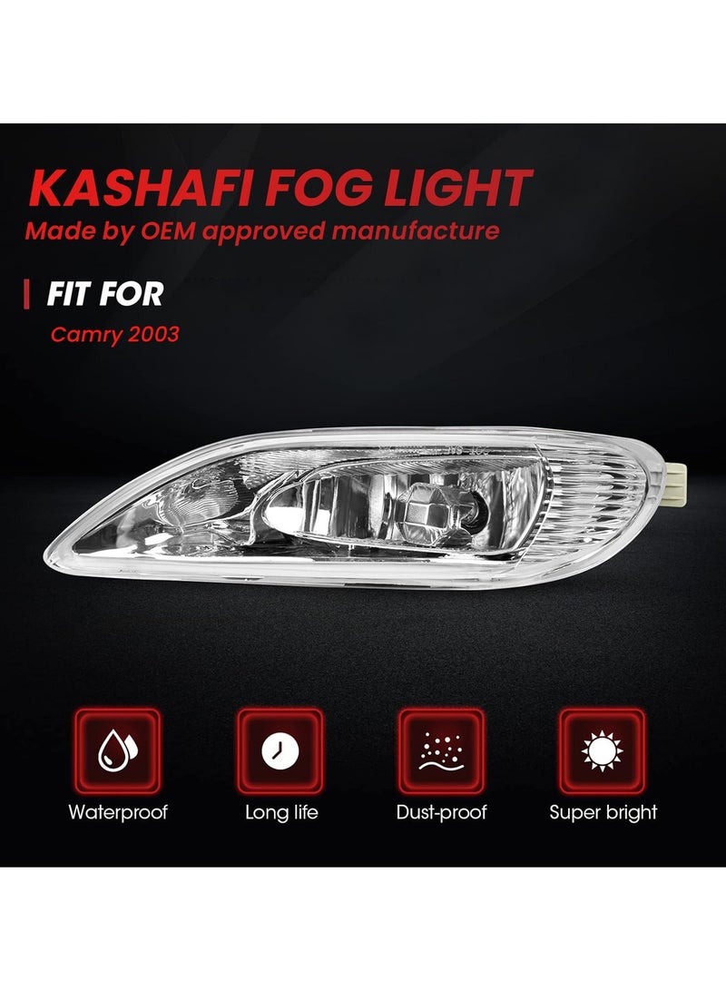 طقم مصابيح الضباب من Kashafi CM2003TY لسيارة Toyota Camry 2003 مصباح أمامي للسيارة لمبة هالوجين 9006 12 فولت 55 وات IP67 مقاومة للماء عالية الأداء عدسة شفافة مع تسخير الأسلاك - Image 5