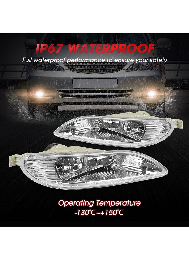 طقم مصابيح الضباب من Kashafi CM2003TY لسيارة Toyota Camry 2003 مصباح أمامي للسيارة لمبة هالوجين 9006 12 فولت 55 وات IP67 مقاومة للماء عالية الأداء عدسة شفافة مع تسخير الأسلاك - Image 4