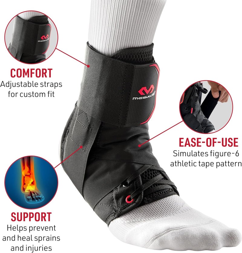 McDavid Level 3 Ankle Brace with Straps - X-Small, Black - Image 2