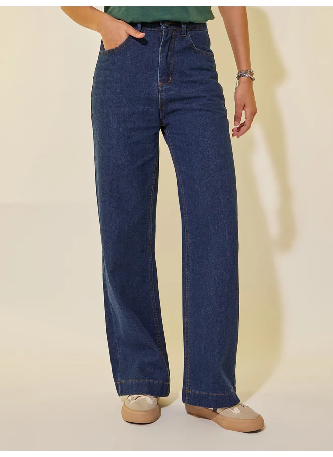 تايك تو Take Two Mid Rise Wide Leg Jeans
