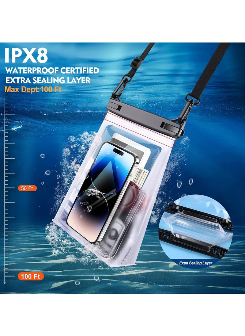 GUDOO - Large Floating Waterproof Phone Pouch with Sealing Strip, Cell Phone Dry Bag Case for iPhone 15 14 13 12 Pro Max Galaxy Google All Phones, Universal Float Waterproof Bag for Beach Vacation - Image 1