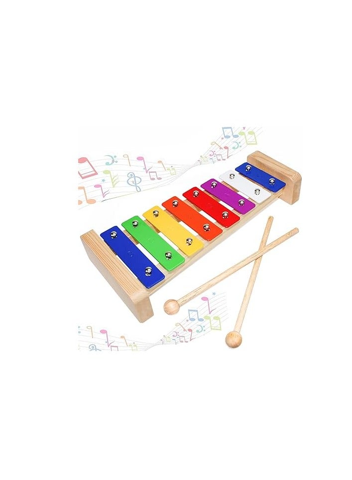 Generic Xylophone for Children, Xylophone Glockenspiel Wood, Rhythm Musical Instruments, Xylophone with 2 Beaters for Adults Children Glockenspiel Toy Gift  - Image 1