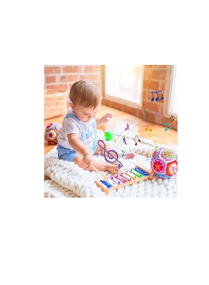 Generic Xylophone for Children, Xylophone Glockenspiel Wood, Rhythm Musical Instruments, Xylophone with 2 Beaters for Adults Children Glockenspiel Toy Gift  - Image 2
