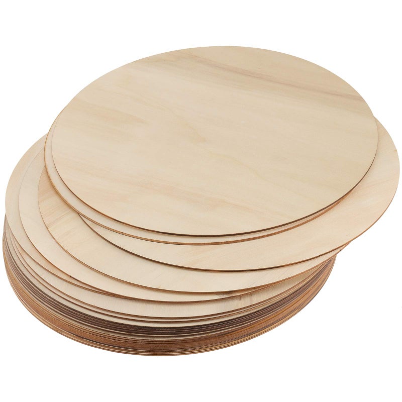 20 Pcs 12 Inch Wood Discs for Craft Unfinished Wood Circle Wooden Rounds Cutouts for DIY Craft Painting Decoration Door Wedding