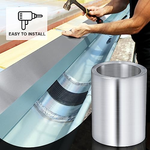 Ripeng 50 Feet Aluminum Flashing Roll Roof Flashing for Roof and Garden Preventing Roofing Stains Roof Strip for Moss and Mildew Prevention (1 Roll,6'' x 50' x 0.0078'') - Image 5