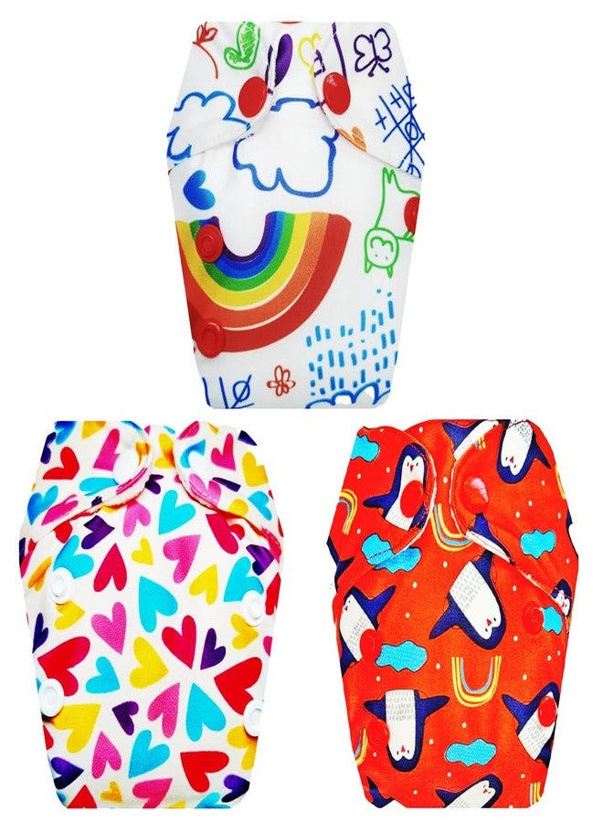 Dumbledo Premium Newborn Cloth Diaper with Integrated Soaker (Pack of 3) | Snug Fit | Reusable & Washable | Quick Dry | Trusted by Moms | 0 - 4 Months | Unisex Baby - Image 1