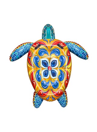 Bestway, Inflatable Mediterranean Turtle Ride-On Pool Float Kids Large Animal Float Ride-On Water Toy with Handles Durable Summer Pool Beach Float with Repair Patch, 6ftx68in - view 3