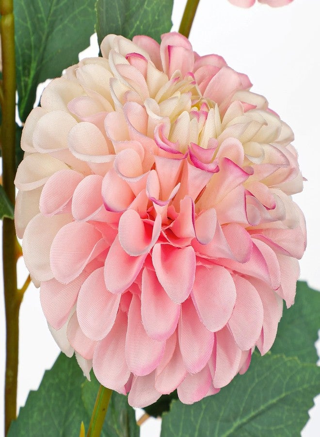 Hollyone 5PCS Artificial Dahlia Flowers Large 21.2" Fake Silk Flowers Pink Real Looking Dahlia with Long Stems for DIY Wedding Bouquets Centerpieces Arrangements Bridal Shower Party Home Decorations - Image 3