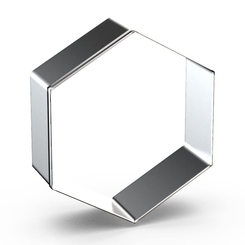 QAAQS Hexagon Cookie Cutter Set Large - 5 Inch, 4 Inch, 3 Inch, 2 Inch - Honeycomb Geometric Frame Plaque Cookie Cutters Shapes Molds - Stainless Steel - Image 4