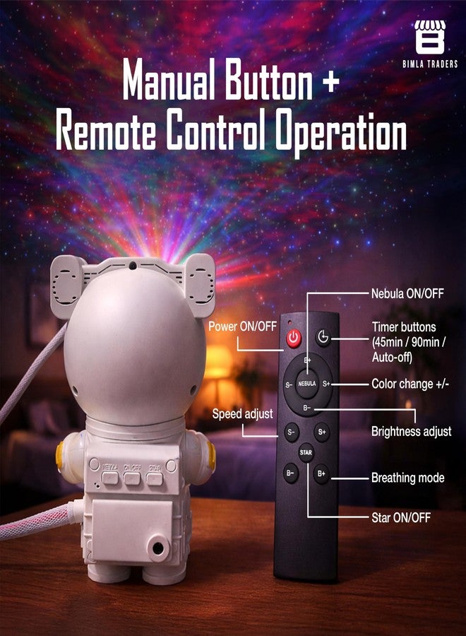 Btag Astronaut Galaxy Projector Lamp | Space Theme Light Projector for Bedroom, Kids & Home Décor | Adjustable Lighting & Remote Control. Pack of 1 (PL001) - Image 4