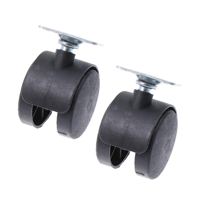 Heavy Duty Swivel Caster Wheels 2 Pack Black Wear Resistant For Furniture Stroller - Image 1