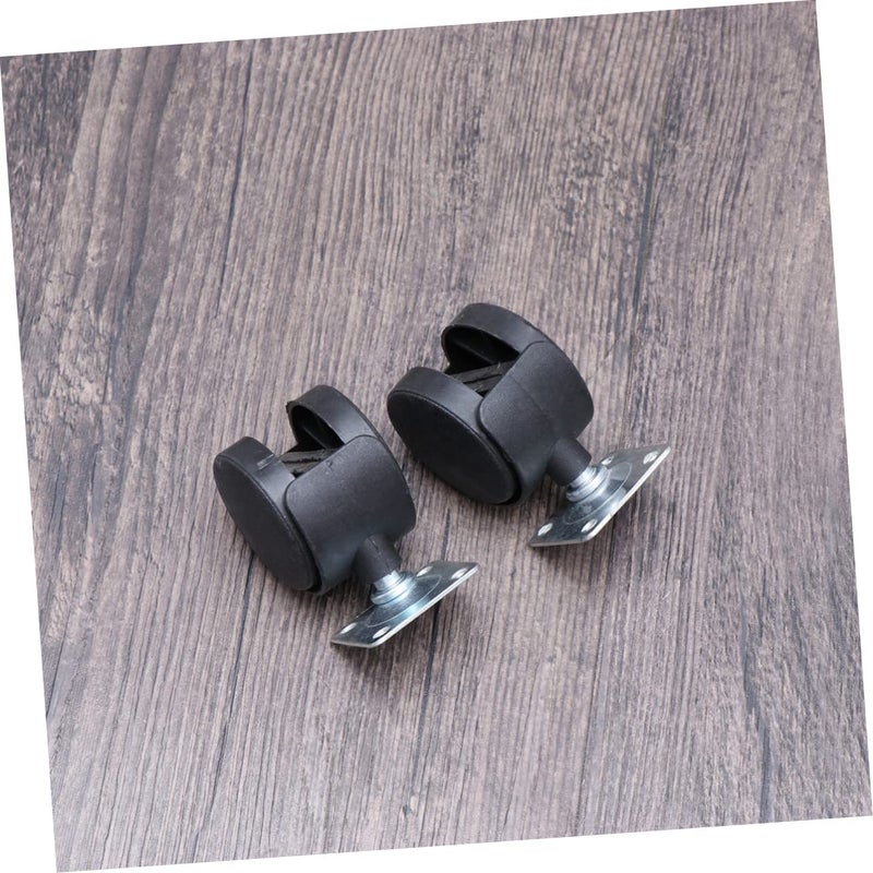 Heavy Duty Swivel Caster Wheels 2 Pack Black Wear Resistant For Furniture Stroller - Image 4