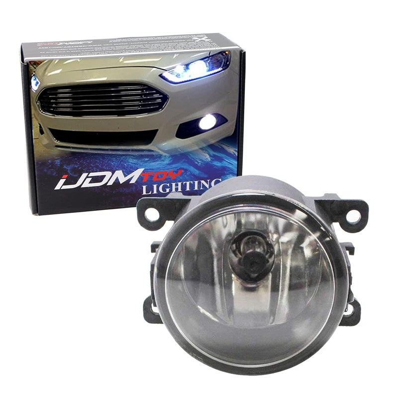 iJDMTOY One Clear Lens Halogen Fog Lamp Replacement Compatible With Acura Honda Ford Nissan Subaru w 1 55W H11 Halogen Bulb LH or RH