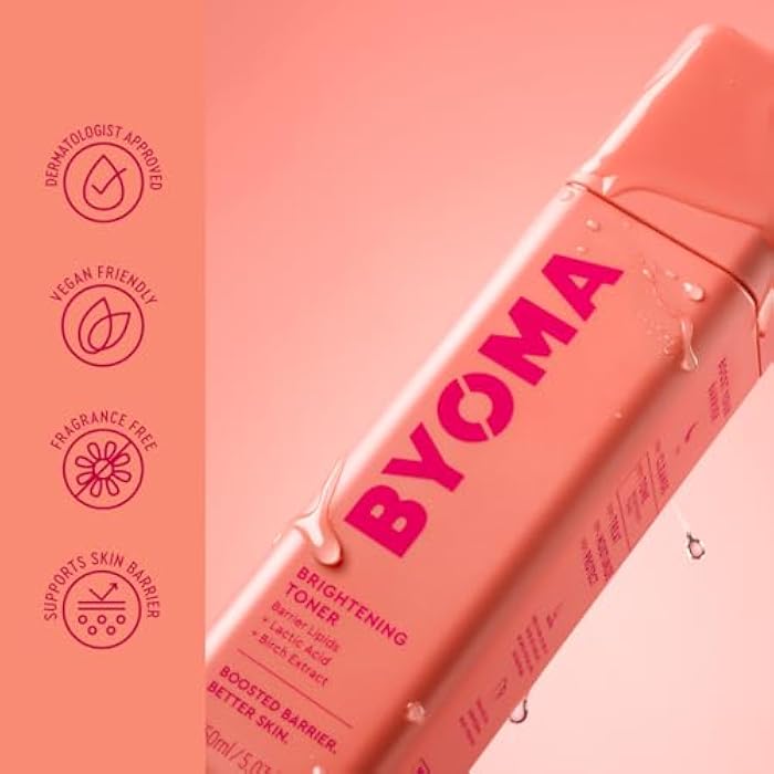 BYOMA Brightening Toner - Gently Exfoliating & Hydrating Facial Treatment with Lipids & Lactic Acid - Alcohol-Free for Barrier Repair - 5.07 Fl. Oz - Image 5