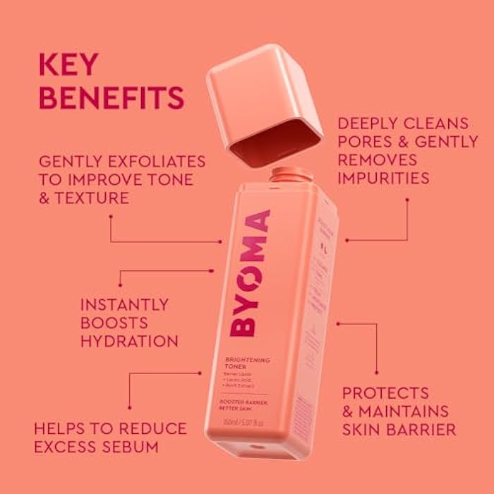 BYOMA Brightening Toner - Gently Exfoliating & Hydrating Facial Treatment with Lipids & Lactic Acid - Alcohol-Free for Barrier Repair - 5.07 Fl. Oz - Image 3