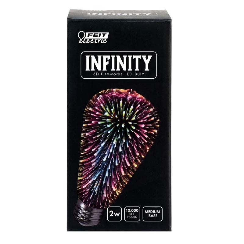 Feit Electric Infinity 3D Fireworks LED Light Bulb, ST19 LED Bulb, ST19/PRISM/LED,1 Count (Pack of 1), Multicolor - Image 2