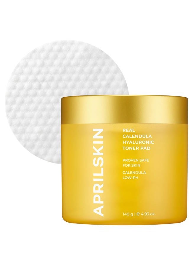 APRILSKIN Calendula PHA Hyaluronic Toner Pads | Vegan, Cruelty Free | Exfoliating, refining pores & hydrating for dry, sensitive, acne-prone skin | 60 pads | No sulfates and artificial fragrance - Image 1