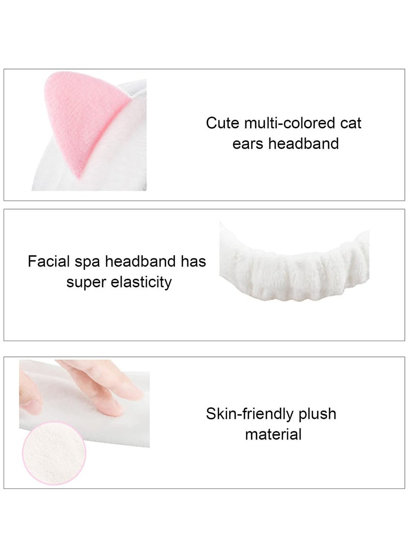 GGOOT Spa Headbands for Women, 3 Pack Fluffy Headband, With 2 Silicone Face Mask Brush, Coral Fleece Women & Girls' Head Band for Makeup, Shower, Sports - Image 3