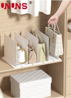 UNUNS Purse Organizer For Closet,5Pcs Shelf Dividers,Plastic Bag Divider For Closet Shelf,Plastic Bag Divider For Closet Shelf,White  - Image 1