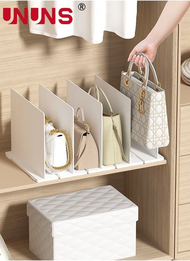 UNUNS Purse Organizer For Closet,5Pcs Shelf Dividers,Plastic Bag Divider For Closet Shelf,Plastic Bag Divider For Closet Shelf,White  - Image 1