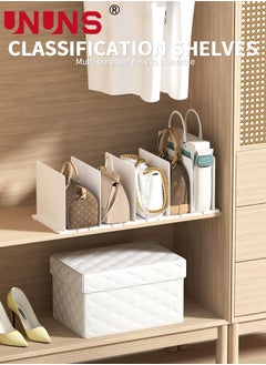 UNUNS Purse Organizer For Closet,5Pcs Shelf Dividers,Plastic Bag Divider For Closet Shelf,Plastic Bag Divider For Closet Shelf,White  - Image 2