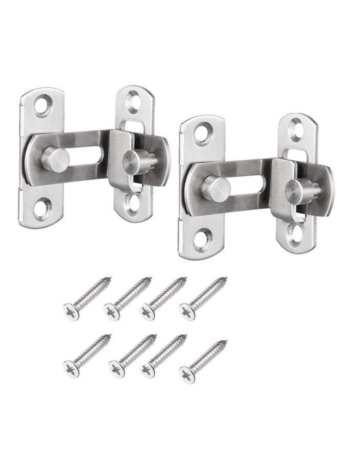 2PCS 90 Degree Stainless Steel Right Angle Buckle Gate Latch,Flip Door Locks Bolts for Doors & Windows(3 inch) - Image 1