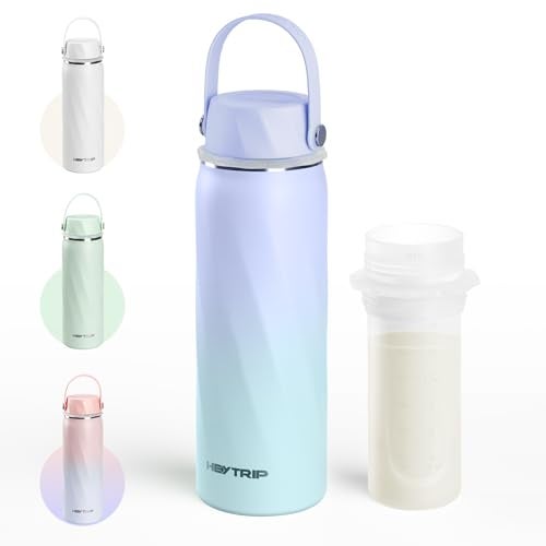 HEYTRIP Vacuum Insulated Breastmilk Cooler Bottle, 20oz Stainless Steel Portable Breastmilk Chiller, Reusable Storage Container Keeps Milk Fresh for 36+ Hours, TSA Approved, Violet Aurora - Image 1