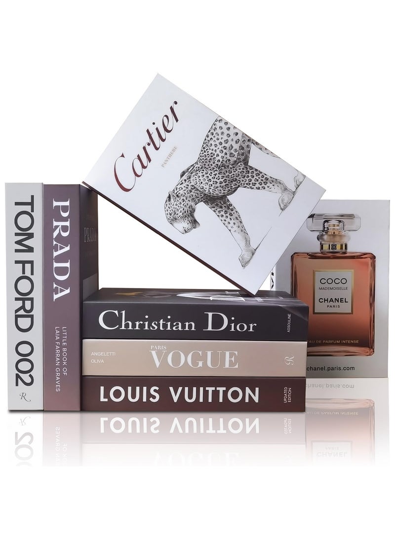 بينكو كتب ديكورية لديكور المنزل، مجموعة من 7 كتب مزيفة، ديكور أنيق لرفوف الكتب لغرفة المعيشة، المكتب، غرفة النوم، ديكور طاولة القهوة، عرض عصري مكدس. - Image 1