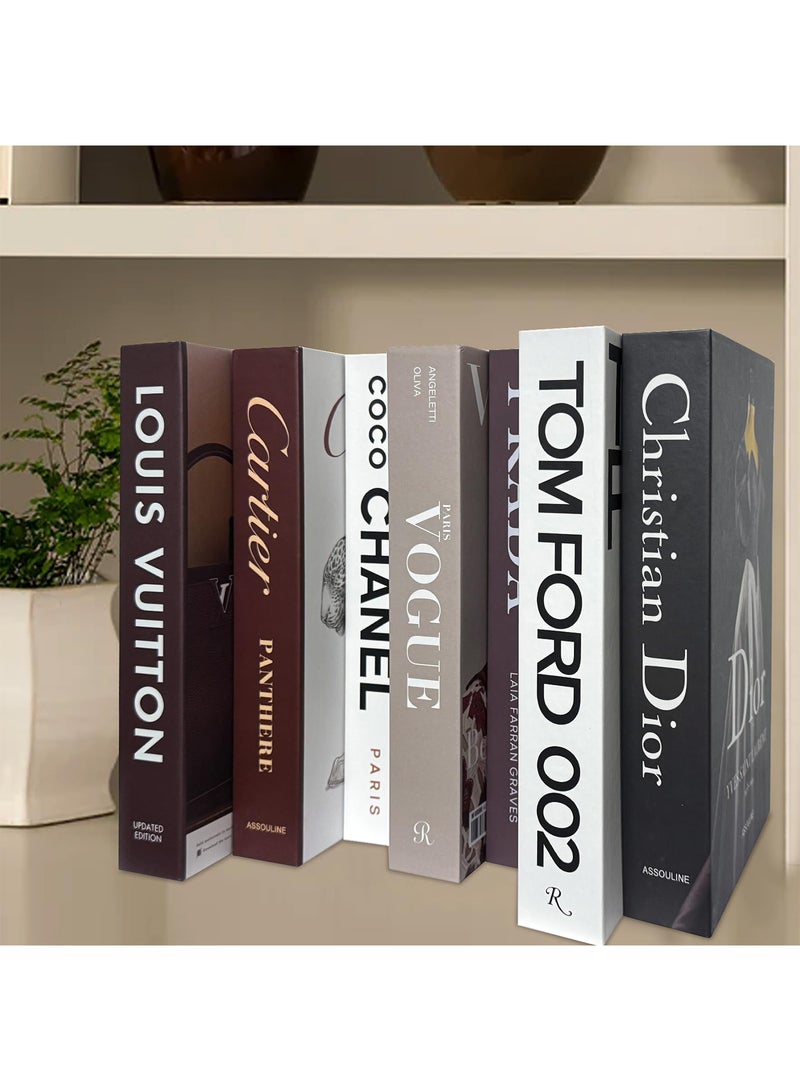 بينكو كتب ديكورية لديكور المنزل، مجموعة من 7 كتب مزيفة، ديكور أنيق لرفوف الكتب لغرفة المعيشة، المكتب، غرفة النوم، ديكور طاولة القهوة، عرض عصري مكدس. - Image 4