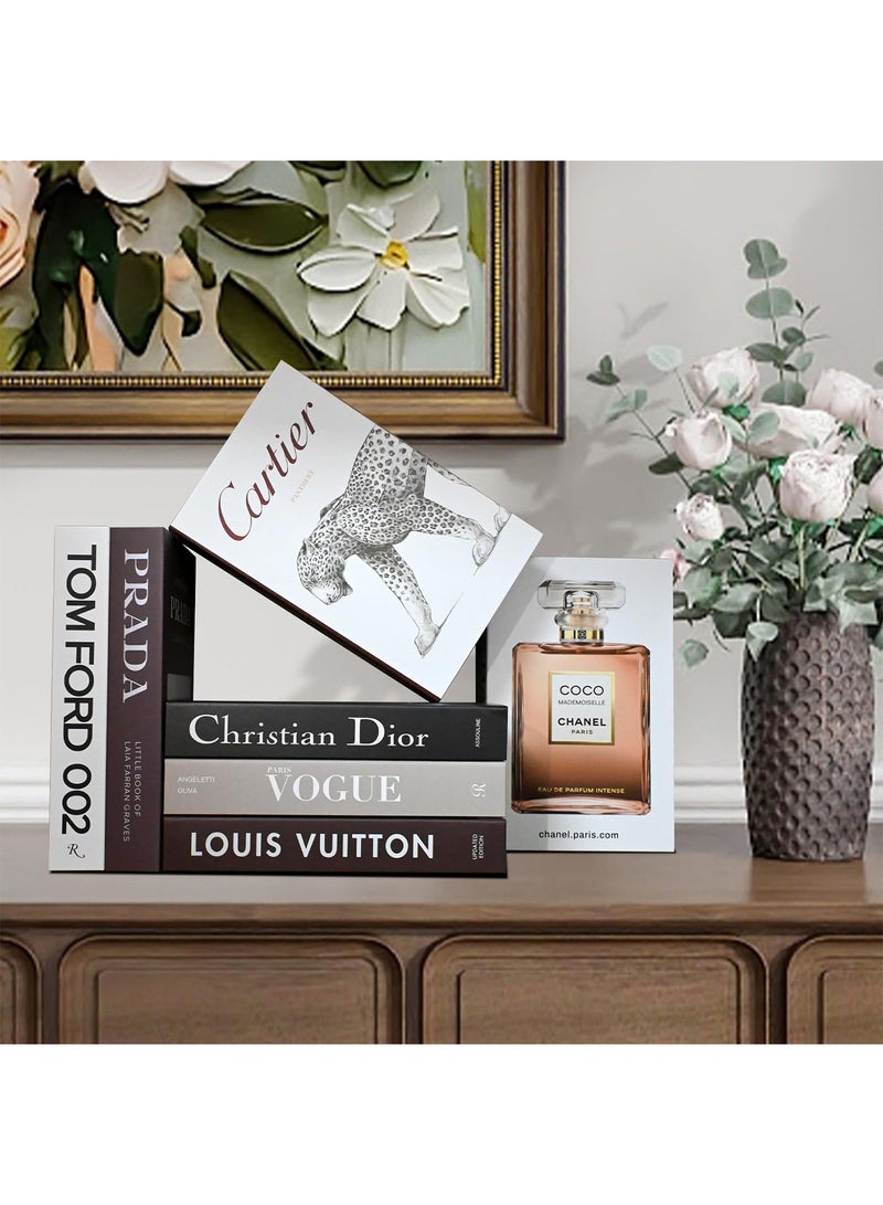 بينكو كتب ديكورية لديكور المنزل، مجموعة من 7 كتب مزيفة، ديكور أنيق لرفوف الكتب لغرفة المعيشة، المكتب، غرفة النوم، ديكور طاولة القهوة، عرض عصري مكدس. - Image 3