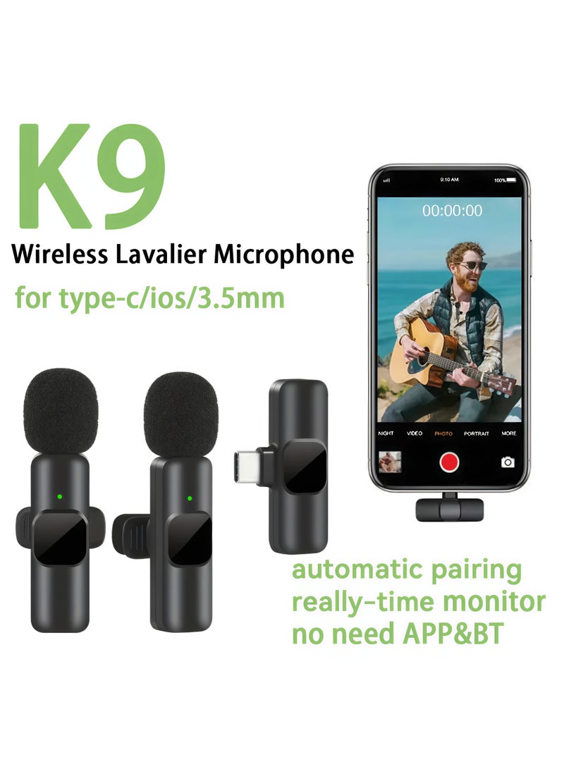 Exceed Wireless Lavalier Microphone for Type-C Phone- Plug-Play Wireless Mic with 2 Microphone for USB-C Android Phone and iPhone Video Recording- Interview- Vlog- Auto Sync and Noise Reduction- 2.4 GHZ - Image 2