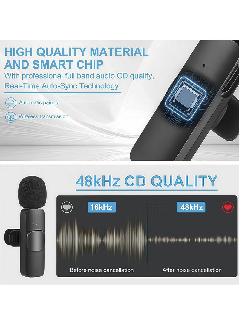 Exceed Wireless Lavalier Microphone for Type-C Phone- Plug-Play Wireless Mic with 2 Microphone for USB-C Android Phone and iPhone Video Recording- Interview- Vlog- Auto Sync and Noise Reduction- 2.4 GHZ - Image 5
