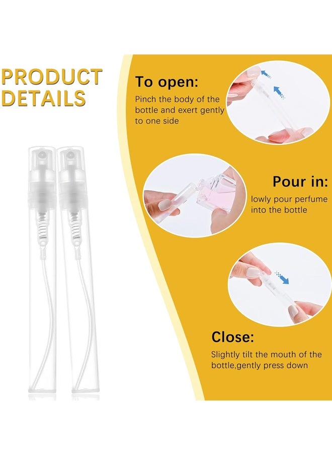 عبوة من 20 زجاجة عطر فارغة سعة 10 مل، زجاجات عطر بلاستيكية قابلة لإعادة التعبئة، بخاخ، زجاجات عينات، زجاجات رذاذ ناعم - Image 4