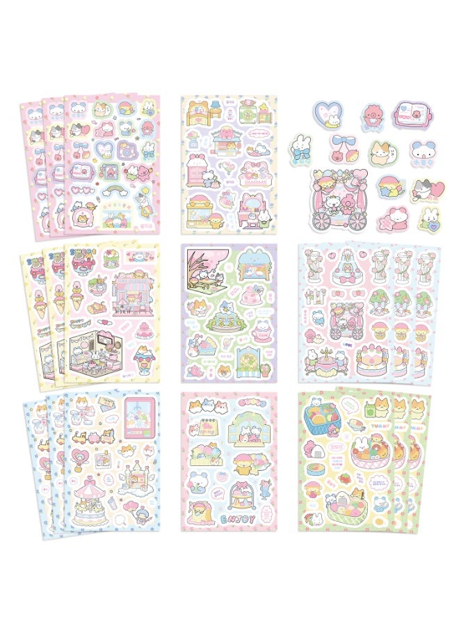 NIBEMINENT 8 Pcs Cartoon Kasuga Trip Deco Kit Waterproof Stickers, High Definition Printing Bright Colors, Suitable for Laptop Skateboard Luggage Water Bottle Guitar DIY - Image 3