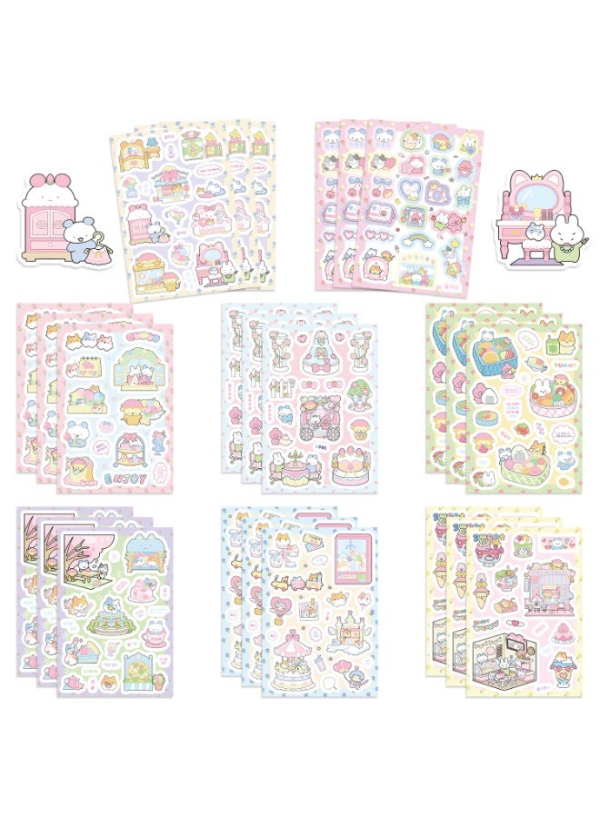 NIBEMINENT 8 Pcs Cartoon Kasuga Trip Deco Kit Waterproof Stickers, High Definition Printing Bright Colors, Suitable for Laptop Skateboard Luggage Water Bottle Guitar DIY - Image 2