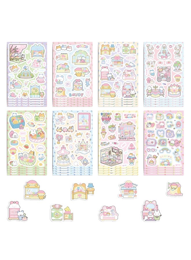 NIBEMINENT 8 Pcs Cartoon Kasuga Trip Deco Kit Waterproof Stickers, High Definition Printing Bright Colors, Suitable for Laptop Skateboard Luggage Water Bottle Guitar DIY - Image 1