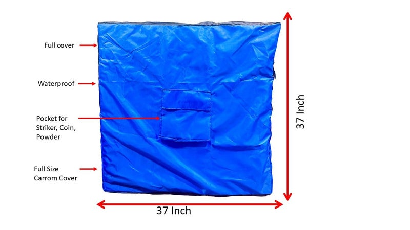 Synco Platinum Carrom Board Full Size Cover with Extra Pocket for Coins, Striker, Powder - Image 3