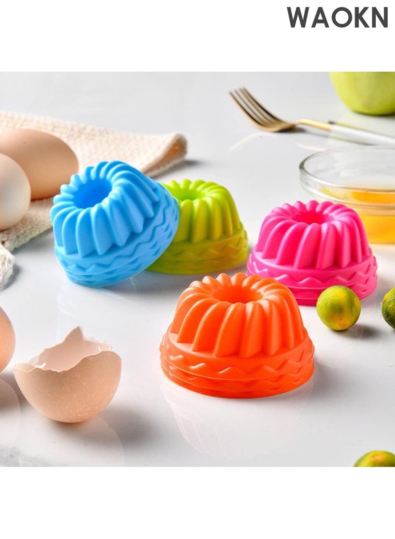 دبليو أيه أو كي أن مجموعة من ١٢ قالب خبز سيليكون للكب كيك والمافن - بطانات خبز غير لاصقة قابلة لإعادة الاستخدام للكعك والمافن والحلويات - آمنة للاستخدام في غسالة الأطباق، خالية من مادة BPA، ومقاومة للحرارة (حتى ٤٥٠ درجة فهرنهايت) - مجموعة قوالب كيك صغيرة بألوان زاهية متعددة لسهولة الفتح وديكور الحفلات. - Image 3