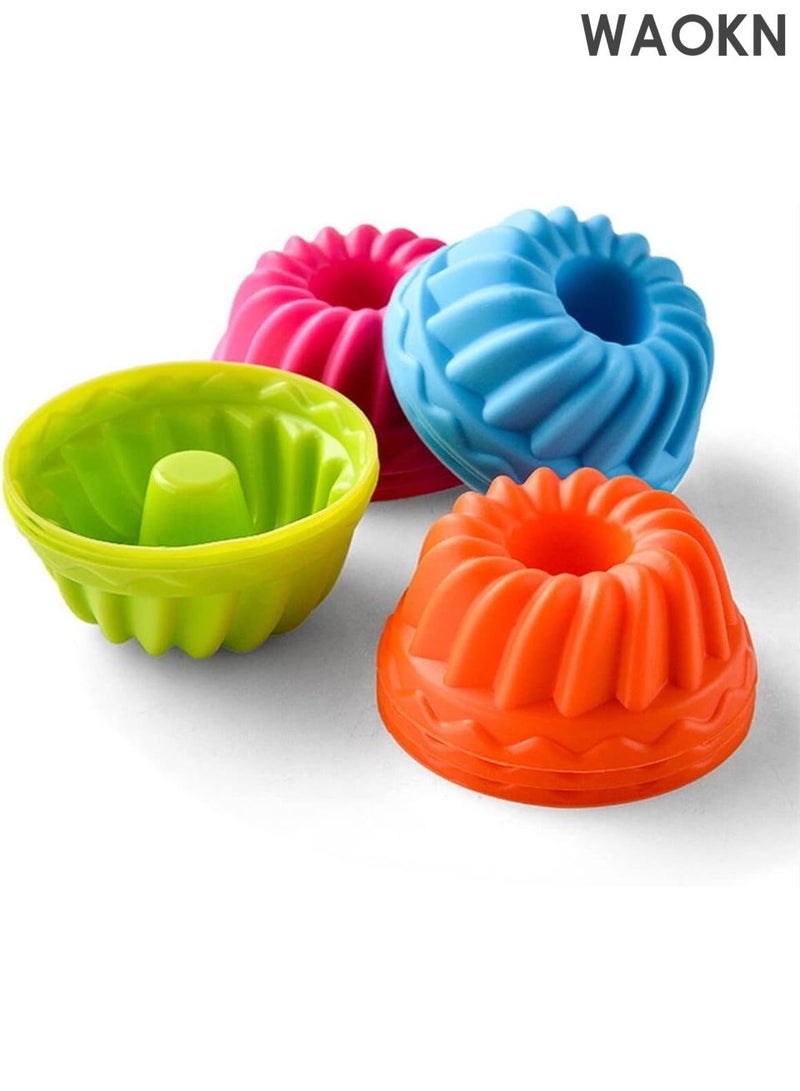 دبليو أيه أو كي أن مجموعة من ١٢ قالب خبز سيليكون للكب كيك والمافن - بطانات خبز غير لاصقة قابلة لإعادة الاستخدام للكعك والمافن والحلويات - آمنة للاستخدام في غسالة الأطباق، خالية من مادة BPA، ومقاومة للحرارة (حتى ٤٥٠ درجة فهرنهايت) - مجموعة قوالب كيك صغيرة بألوان زاهية متعددة لسهولة الفتح وديكور الحفلات. - Image 1