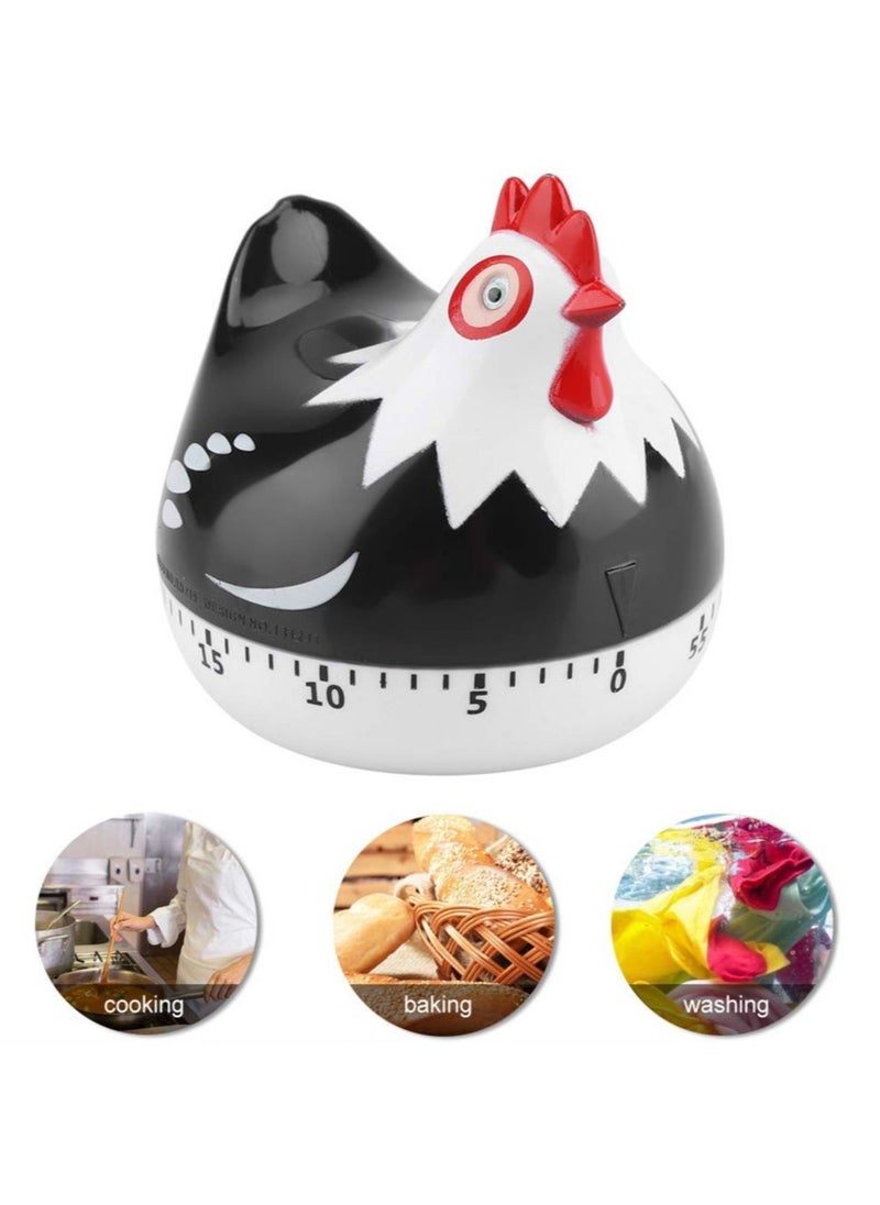 Excefore - Kitchen Timer, Lovely Chicken Cartoon Kitchen Cooking Timers, Chicken Pattern Countdown Kitchen Timer Reminder for Cooking Baking (Black) - Image 1