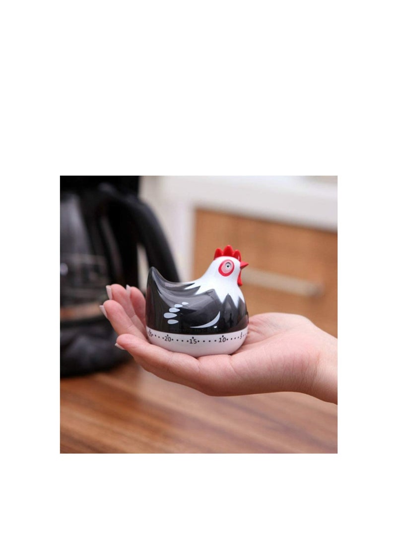 Excefore - Kitchen Timer, Lovely Chicken Cartoon Kitchen Cooking Timers, Chicken Pattern Countdown Kitchen Timer Reminder for Cooking Baking (Black) - Image 1