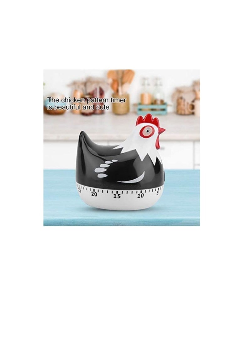Excefore - Kitchen Timer, Lovely Chicken Cartoon Kitchen Cooking Timers, Chicken Pattern Countdown Kitchen Timer Reminder for Cooking Baking (Black) - Image 1