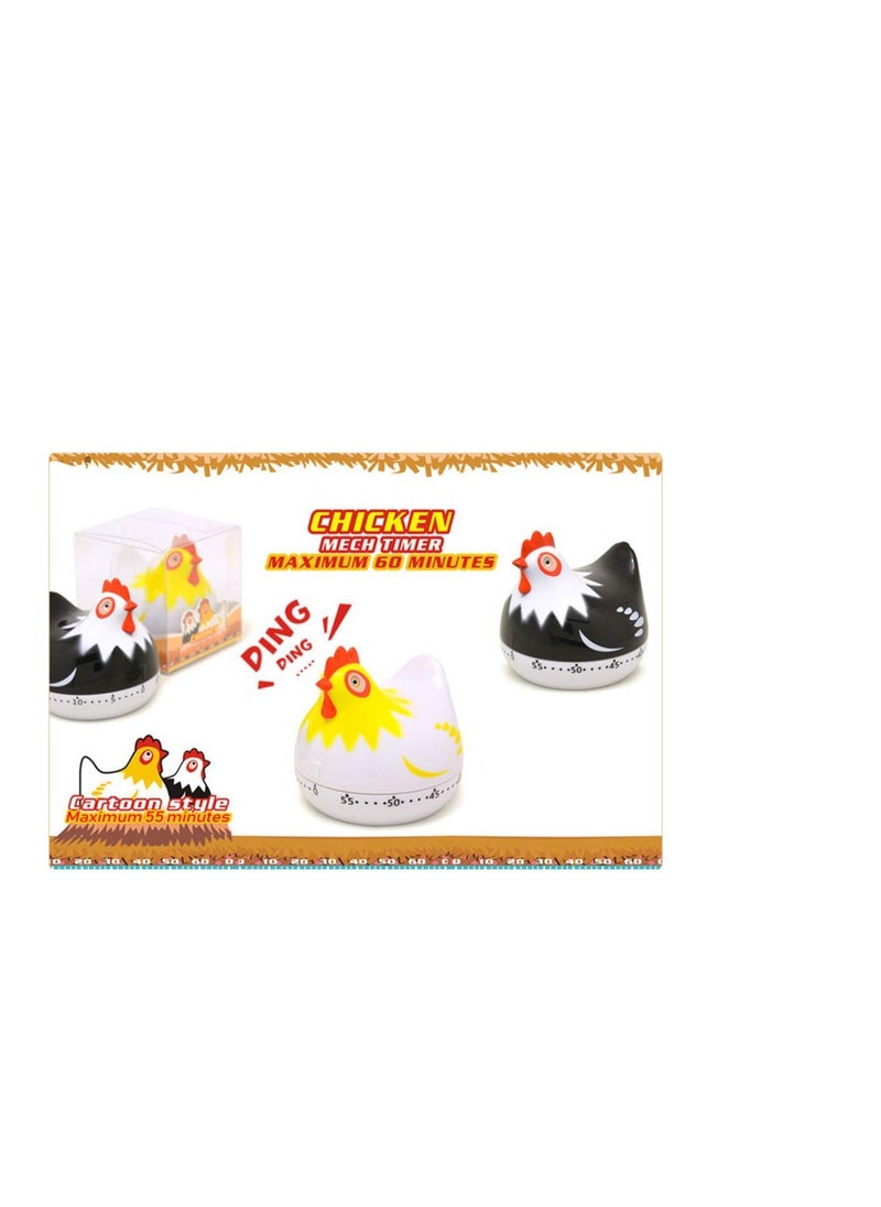 Excefore - Kitchen Timer, Lovely Chicken Cartoon Kitchen Cooking Timers, Chicken Pattern Countdown Kitchen Timer Reminder for Cooking Baking (Black) - Image 1