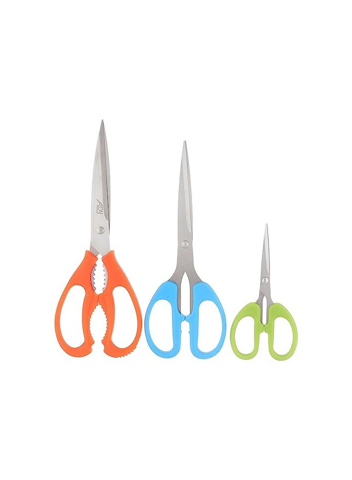 طقم 3 مقصات متعدده الاستخدام مقاسات مختلفه - متعدده الاوان - Image 1