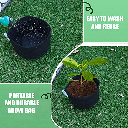 Oriley Grow Bag Heavy Duty Geo Fabric Plant Pot Lightweight Bags Ideal for Gardening Balcony Terrace (Black, Round, 500 GSM 6 x 6 inch Pack of 3) - Image 5
