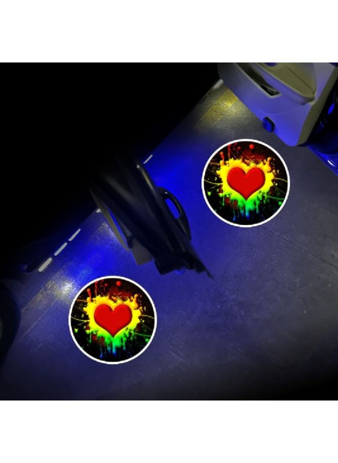 BURAQ - LED Infrared Induction Car Door Welcome Light Night Projection Ambient Light, Specification: XXXX4 (Colorful)(1 Pair/Box) - Image 1
