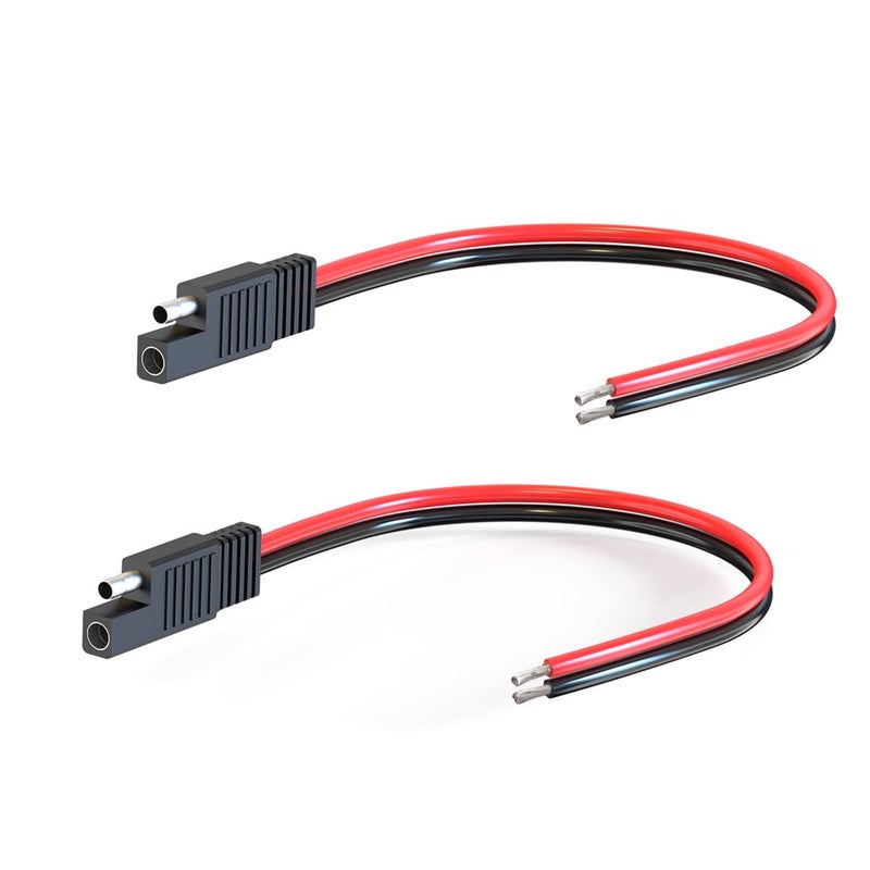 ELFCULB SAE Connector Cable16AWG 1FT 2 Pin SAE Quick Connector Disconnect Plug for Solar Panel Car Motorcycle2 Pack - Image 3