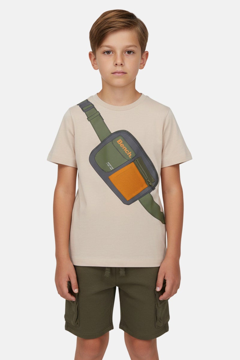 Bench طقم أولاد للأطفال مكون من 2 قطعة بأكمام قصيرة وطباعة جرافيك، متعدد الألوان - Image 1