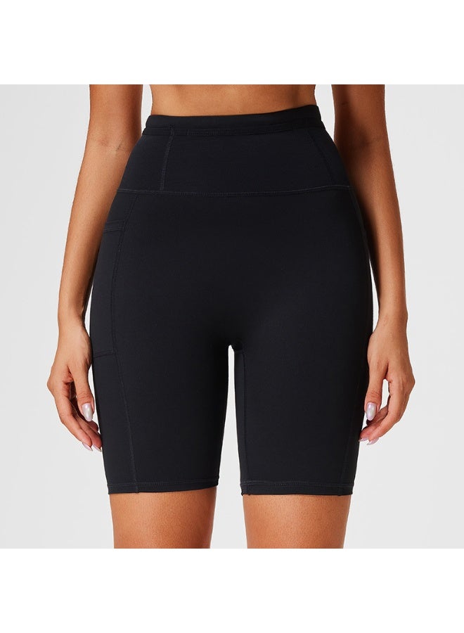 Women's Shorts Cycling Gym Yoga Fitness Shorts Side Pockets High Waist Soft Tight Elastic Shorts Womens Clothing  - Image 1