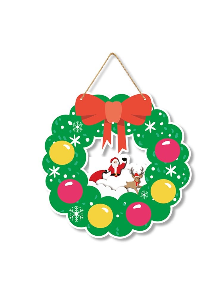 Circle holiday party decoration paper layout props door hanging wall hanging